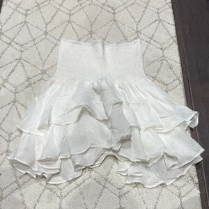 SHEIN White Ruffled Mini Skirt